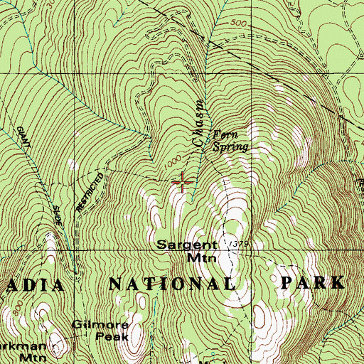 Topographic Map of North Ridge Trail, ME