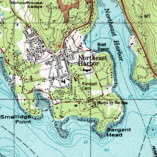 Topographic Map of Northeast Harbor Medical Center, ME