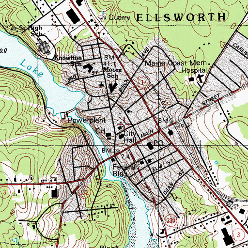Topographic Map of Old Burying Ground Cemetery, ME