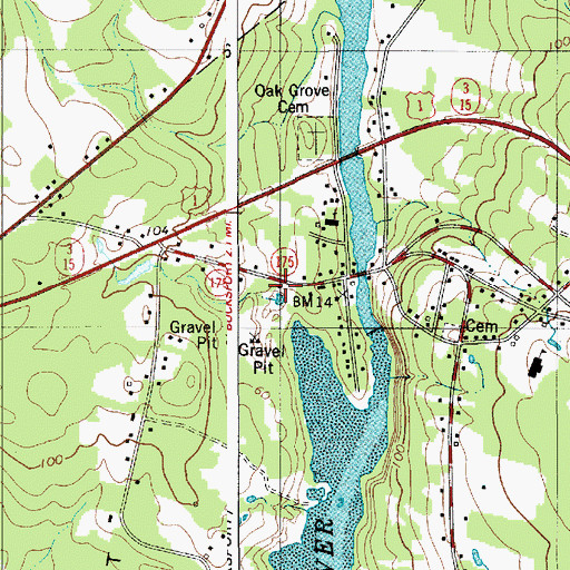 Topographic Map of Orland Post Office, ME