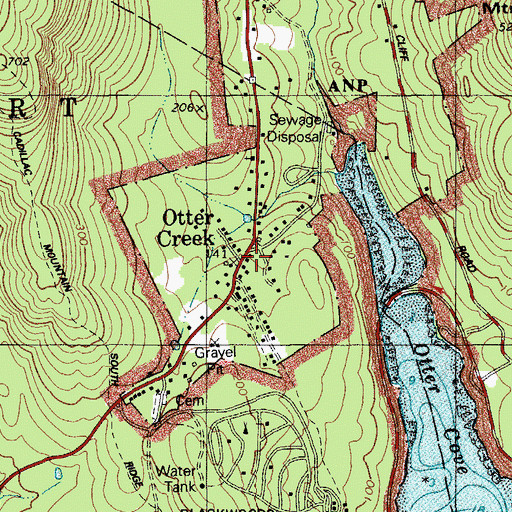 Topographic Map of Otter Creek Post Office (historical), ME