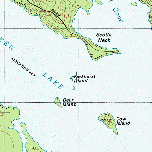 Topographic Map of Parkhurst Island, ME