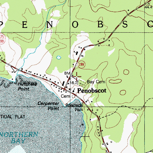 Topographic Map of Penobscot United Methodist Church, ME