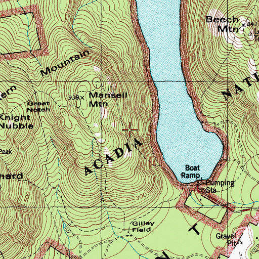 Topographic Map of Perpendicular Trail, ME