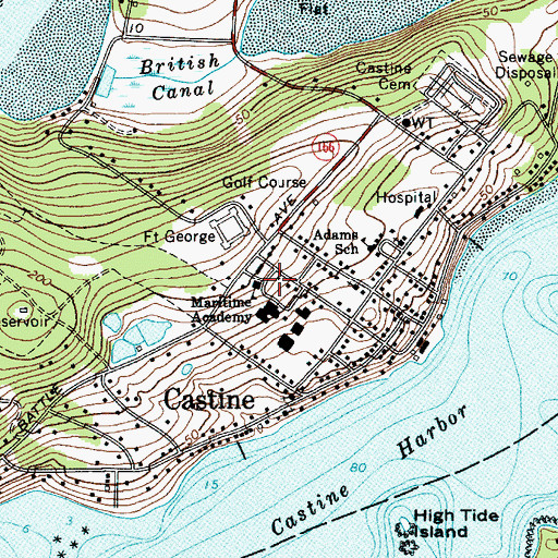 Topographic Map of Pilot House, ME