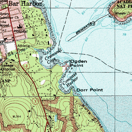 Topographic Map of Point d'Acadie (historical), ME