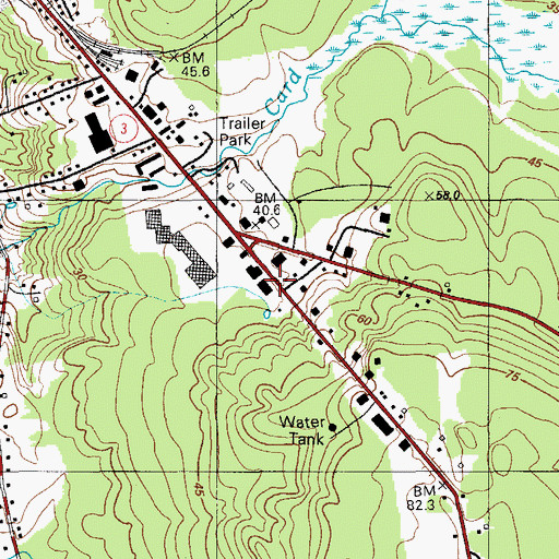 Topographic Map of Puffin Square Mall Shopping Center, ME