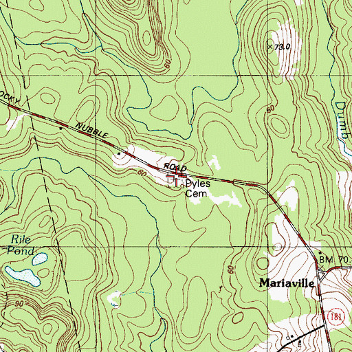 Topographic Map of Pyles Cemetery, ME