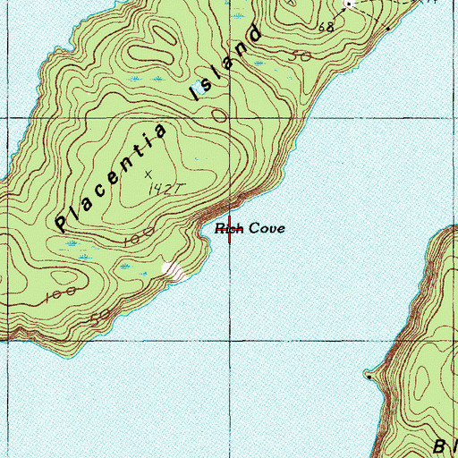 Topographic Map of Rich Cove, ME
