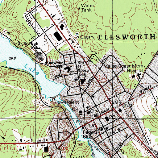 Topographic Map of Saint Dunstans Episcopal Church, ME