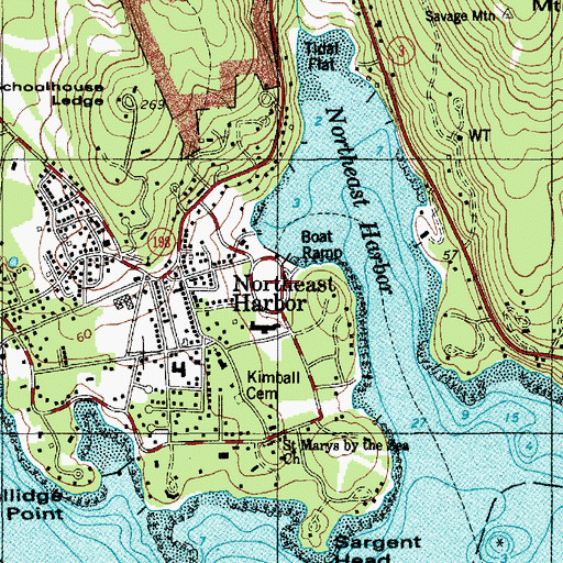 Topographic Map of Saint Ignatius of Loyola Roman Catholic Church, ME