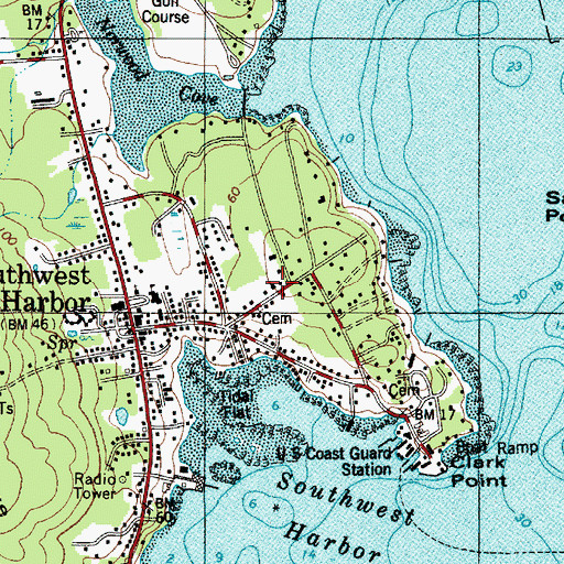 Topographic Map of Saint Johns Episcopal Church, ME