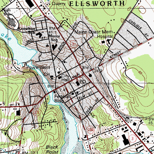 Topographic Map of Saint Joseph Catholic Church, ME
