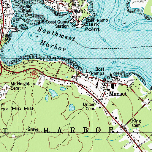 Topographic Map of Saint Peter Roman Catholic Church, ME