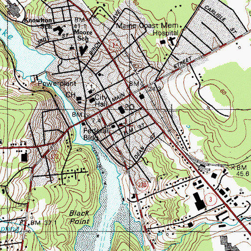 Topographic Map of Saint Thomas Anglican Church (historical), ME