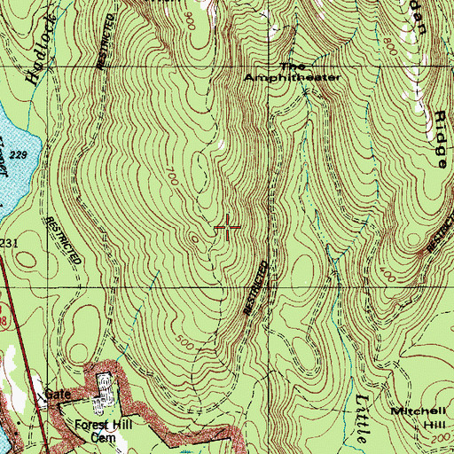 Topographic Map of Sargent Mountain South Ridge Trail, ME