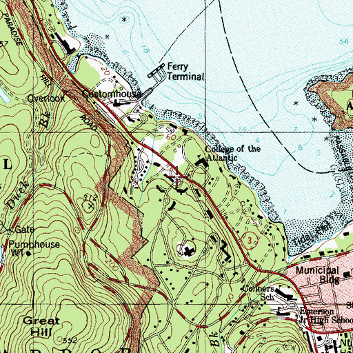 Topographic Map of Science and Arts Building, ME