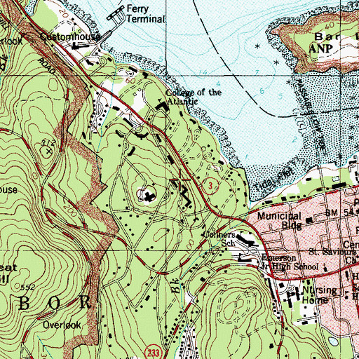 Topographic Map of Sea Urchin Building, ME