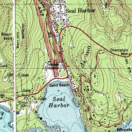 Topographic Map of Seal Harbor Post Office, ME