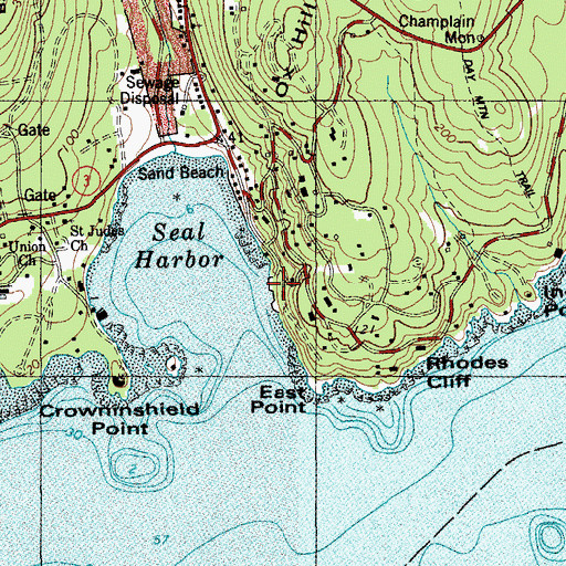Topographic Map of Seal Harbor Yacht Club, ME
