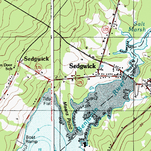 Topographic Map of Sedgwick Post Office, ME