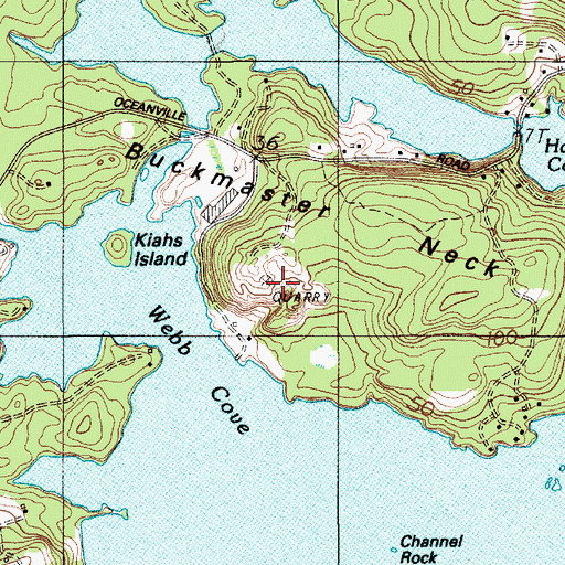 Topographic Map of Settlement Quarry, ME