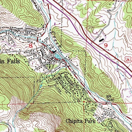 Topographic Map of Crystal Creek, CO