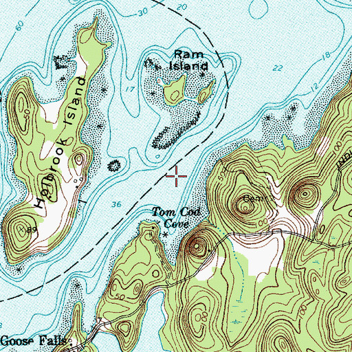 Topographic Map of Snyders Rock, ME