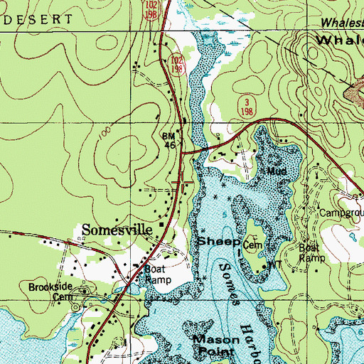 Topographic Map of Somesville Meeting House, ME