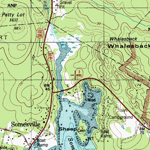 Topographic Map of Somesville Museum, ME