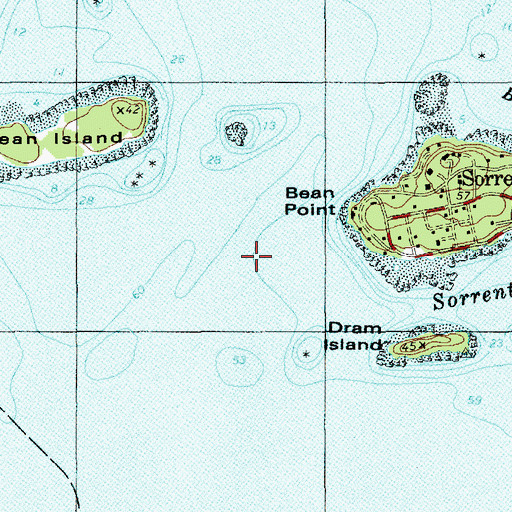 Topographic Map of Sorrento Town Wharf, ME