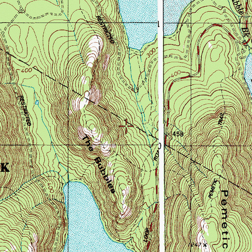 Topographic Map of South Bubble Trail, ME