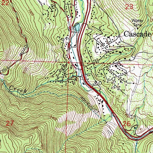 Topographic Map of Cascade Creek, CO