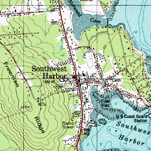 Topographic Map of Southwest Harbor Medical Center, ME