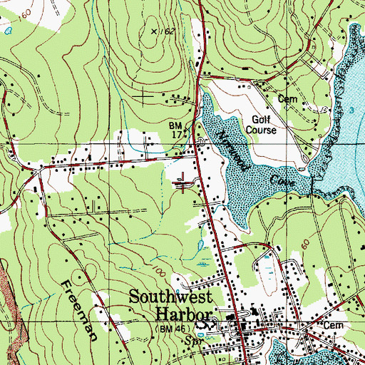 Topographic Map of Southwest Shoppes Plaza Shopping Center, ME