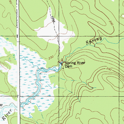 Topographic Map of Spring River Dam, ME