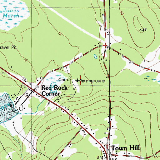 Topographic Map of Spruce Valley Campground, ME