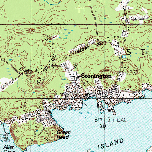 Topographic Map of Stonington Elementary School, ME