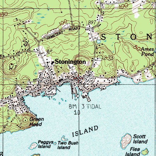 Topographic Map of Stonington Methodist Church, ME