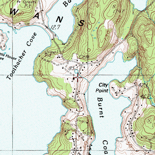 Topographic Map of Swan's Island Post Office, ME