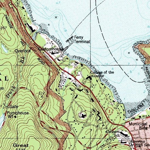 Topographic Map of The Shrine, ME