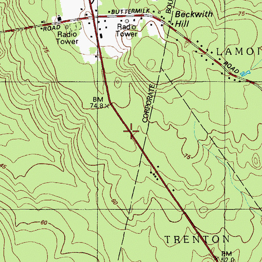 Topographic Map of Timberland Acres Recreational Vehicle Park, ME