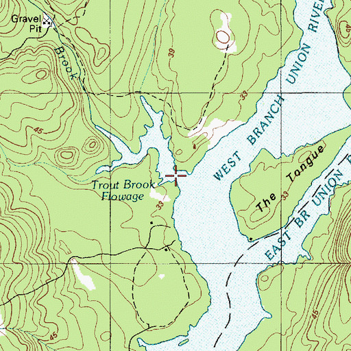 Topographic Map of Trout Brook Flowage, ME