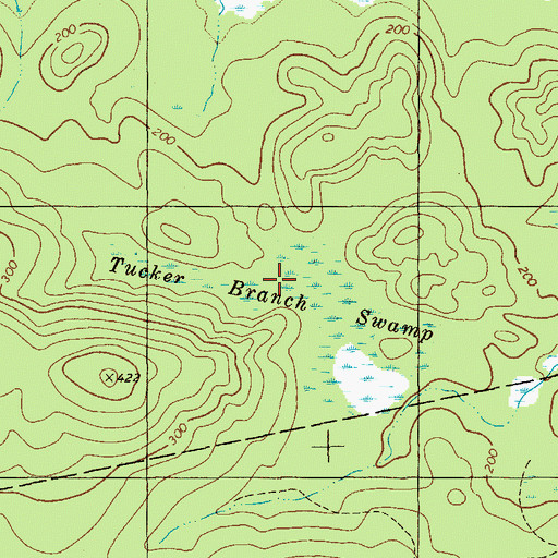 Topographic Map of Tucker Branch Swamp, ME