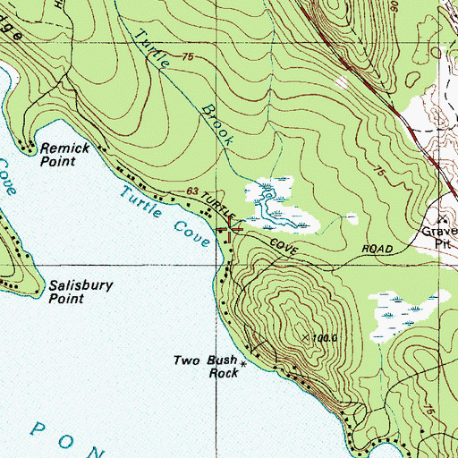 Topographic Map of Turtle Brook, ME