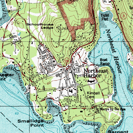 Topographic Map of Union Church United Church of Christ, ME