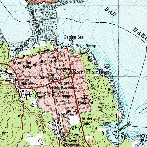 Topographic Map of Village Green, ME