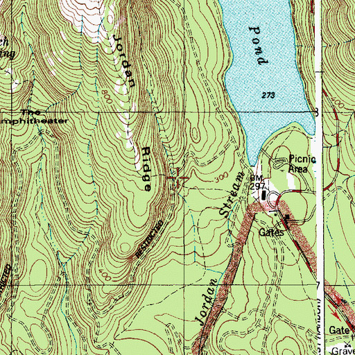 Topographic Map of West Branch Bridge, ME