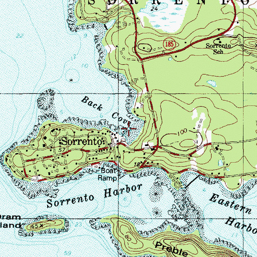 Topographic Map of West Coast Boat Yard, ME
