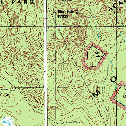 Topographic Map of Western Mountain South Face Trail, ME
